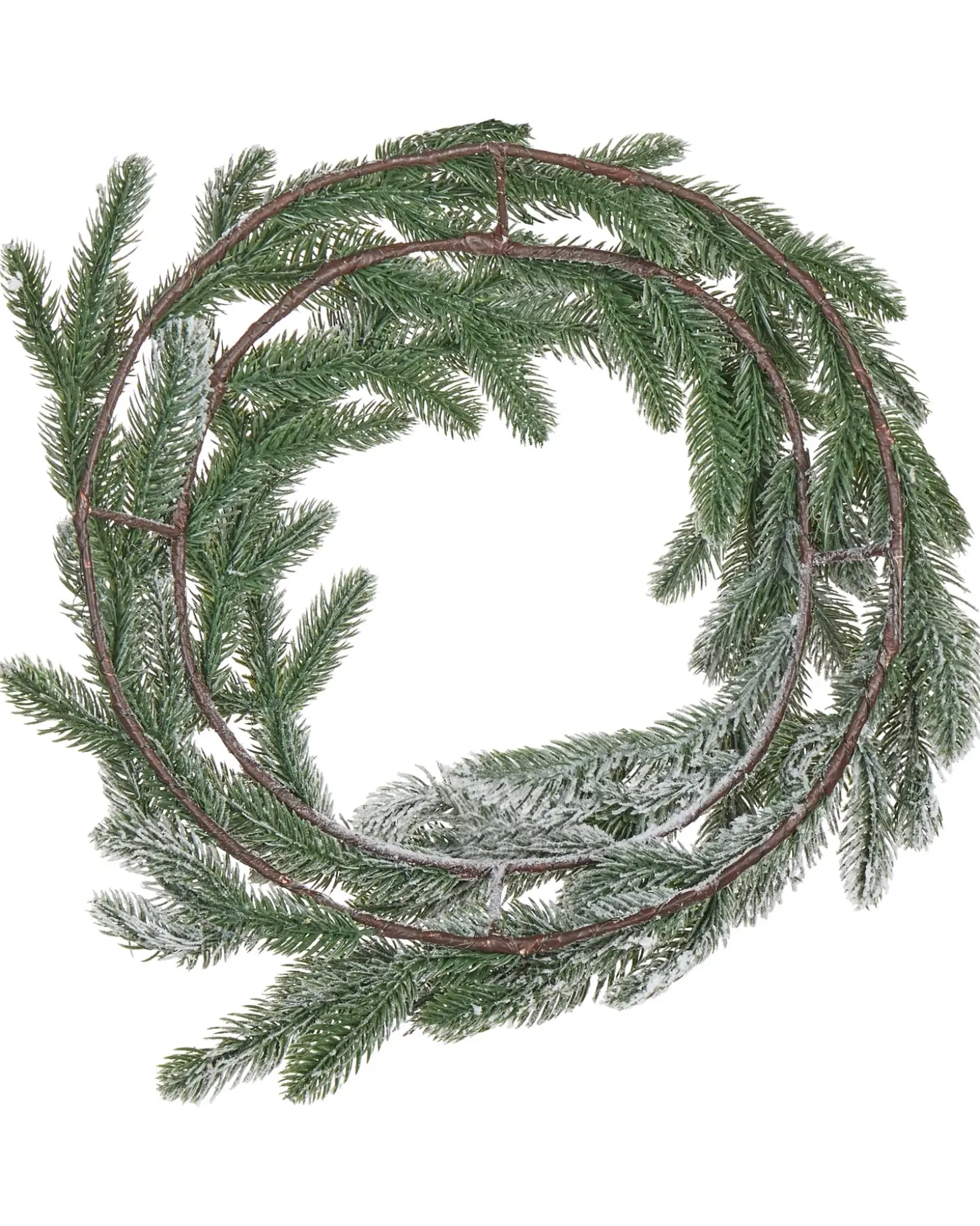 Sneklædt julekrans LED ALBINI Grøn 45 cm