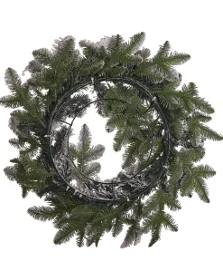 Sneklædt julekrans LED SUNDO Hvid 70 cm
