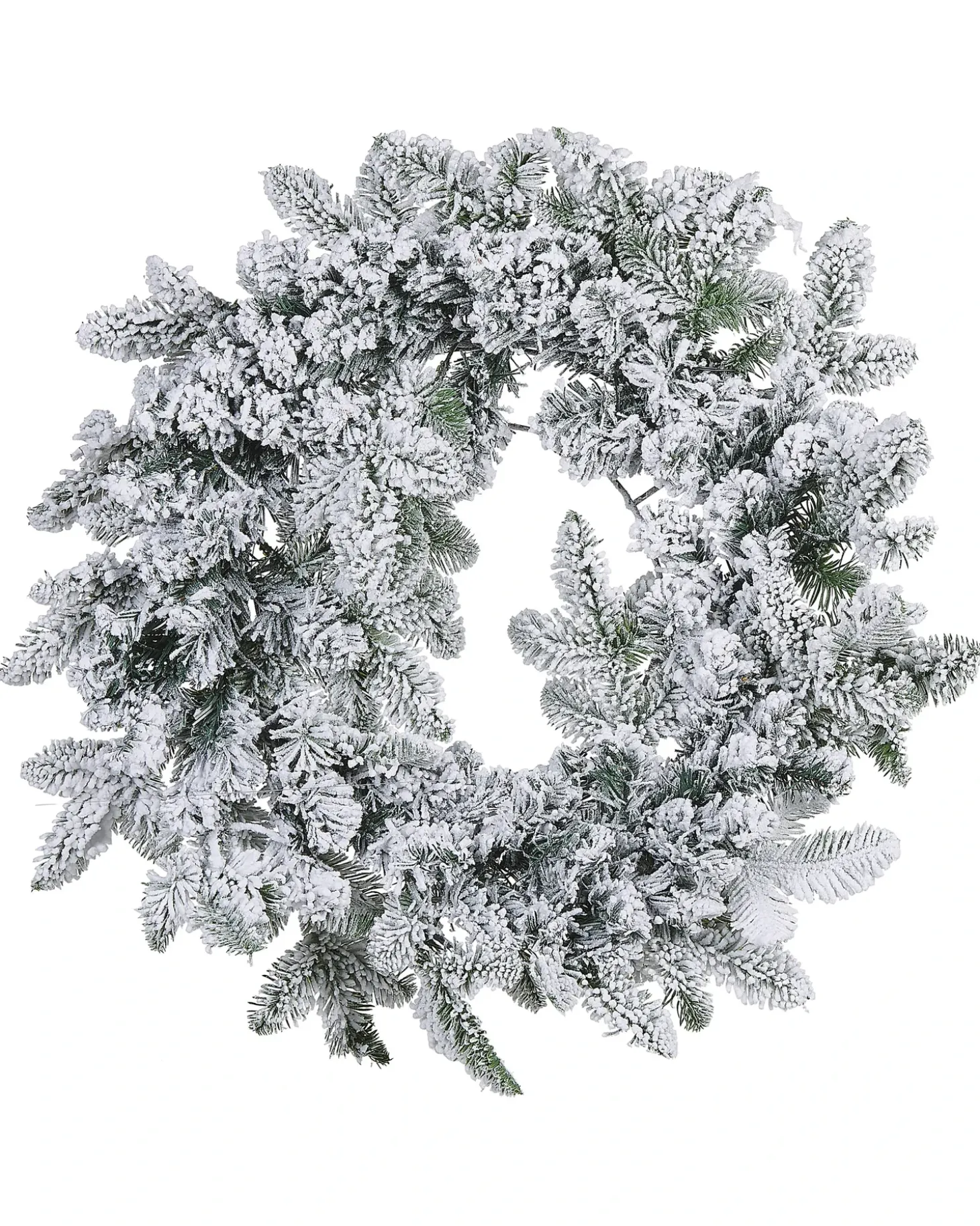 Sneklædt julekrans LED SUNDO Hvid 70 cm
