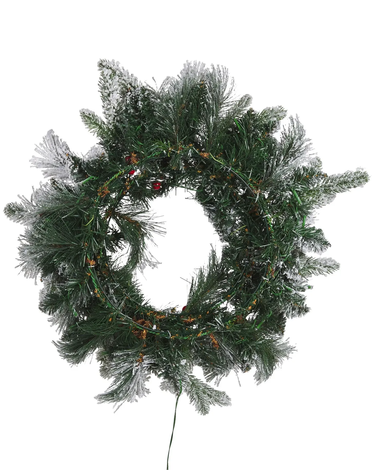 Sneklædt julekrans LED WHITEHORN Hvid 55 cm