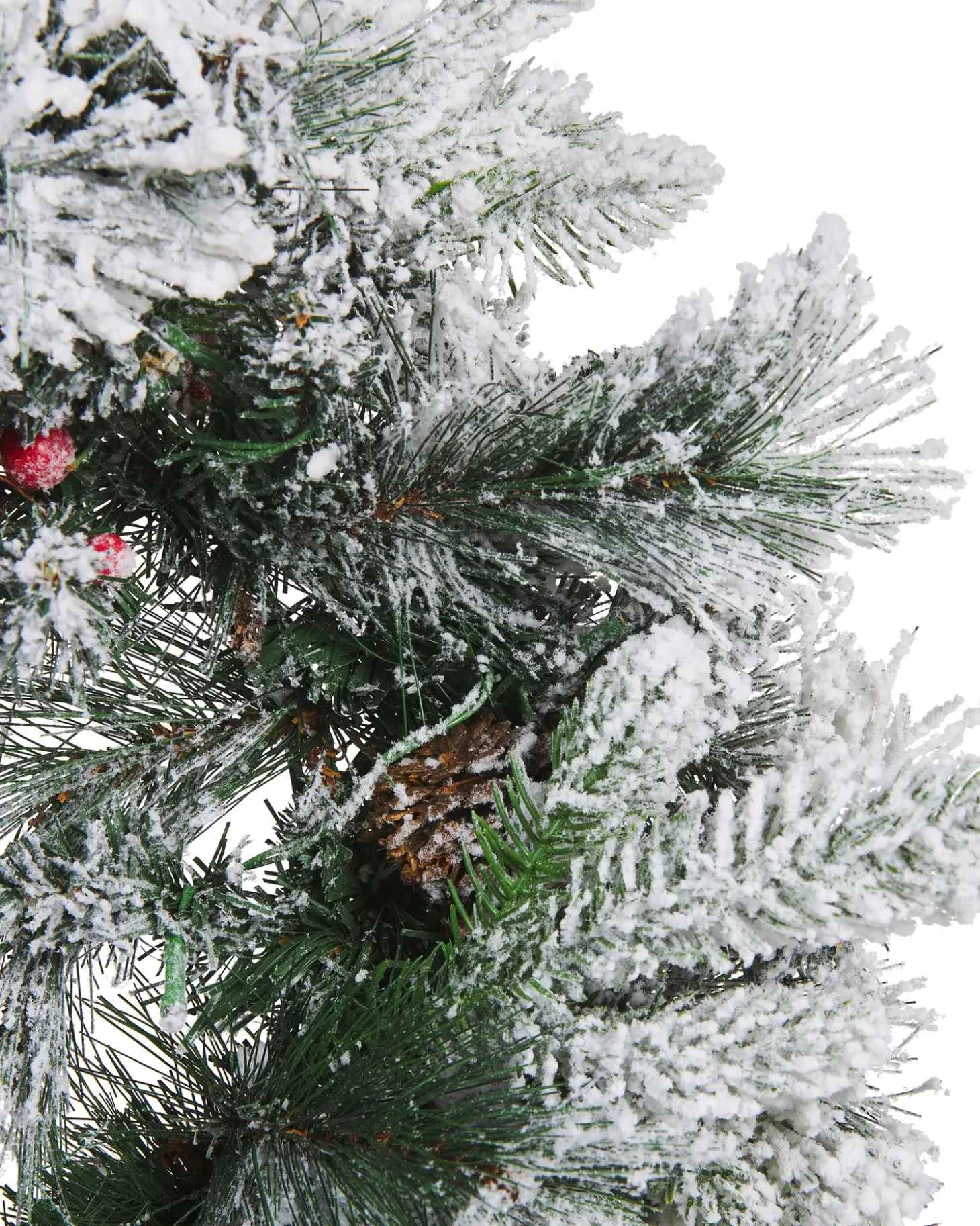 Sneklædt julekrans LED WHITEHORN Hvid 55 cm