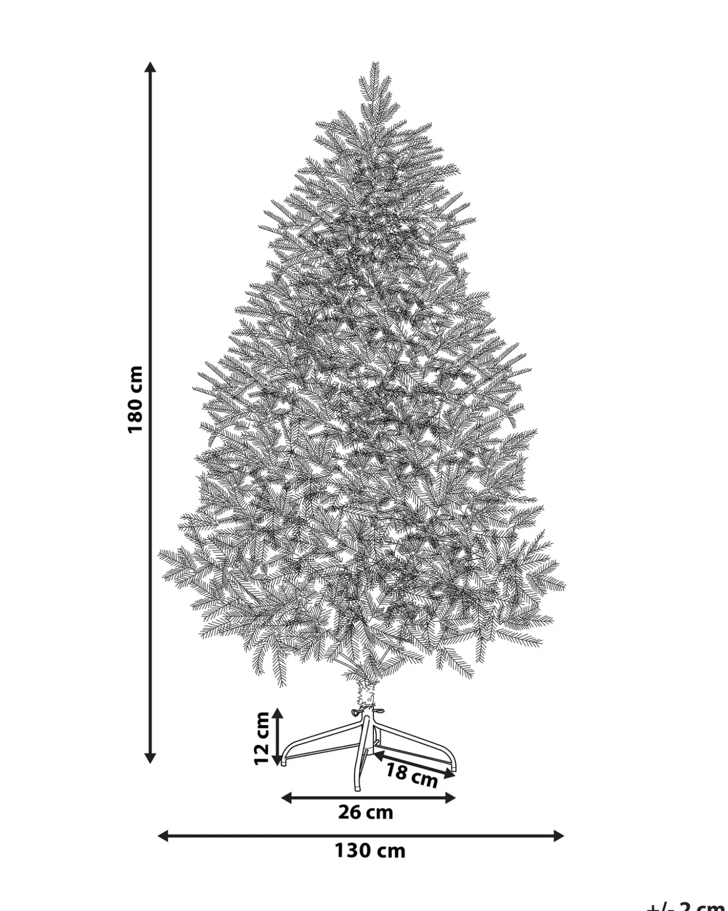 Sneklædt juletræ BASSIE 180 cm Hvid