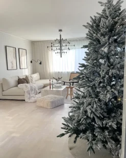 Sneklædt juletræ BASSIE 180 cm Hvid