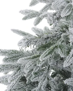 Sneklædt juletræ BASSIE 120 cm Hvid