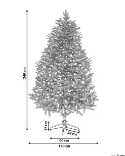 Sneklædt juletræ BASSIE 240 cm Hvid