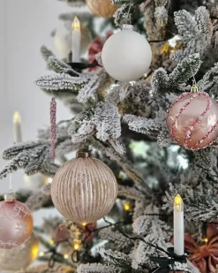 Sneklædt juletræ BASSIE 240 cm Hvid