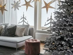 Sneklædt juletræ BASSIE 210 cm Hvid
