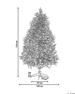 Sneklædt juletræ BASSIE 210 cm Hvid