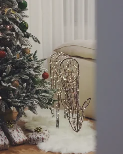 Sneklædt juletræ BASSIE 210 cm Hvid