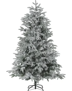 Sneklædt juletræ BASSIE 210 cm Hvid