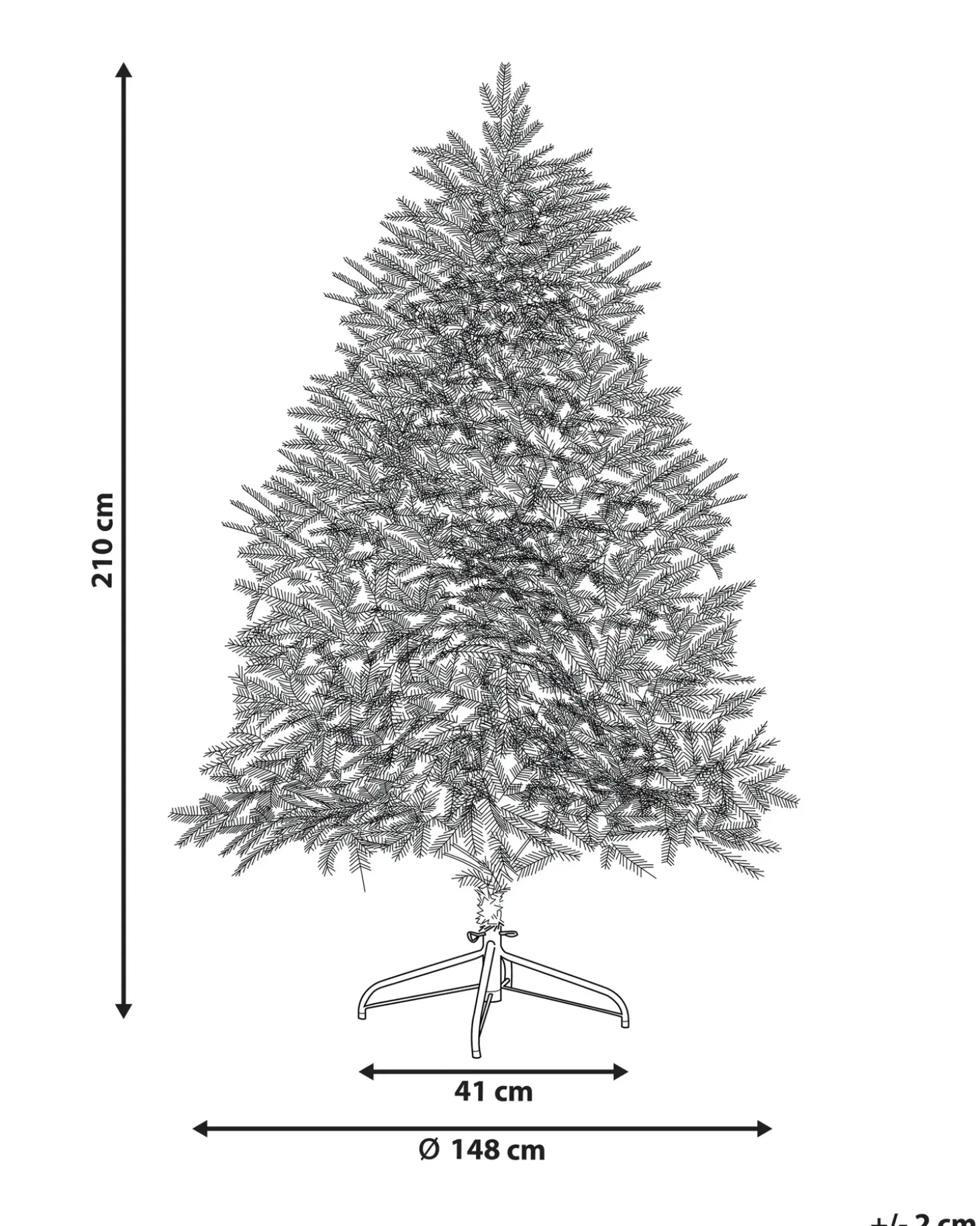 Sneklædt juletræ BRISCO 210 cm Hvid