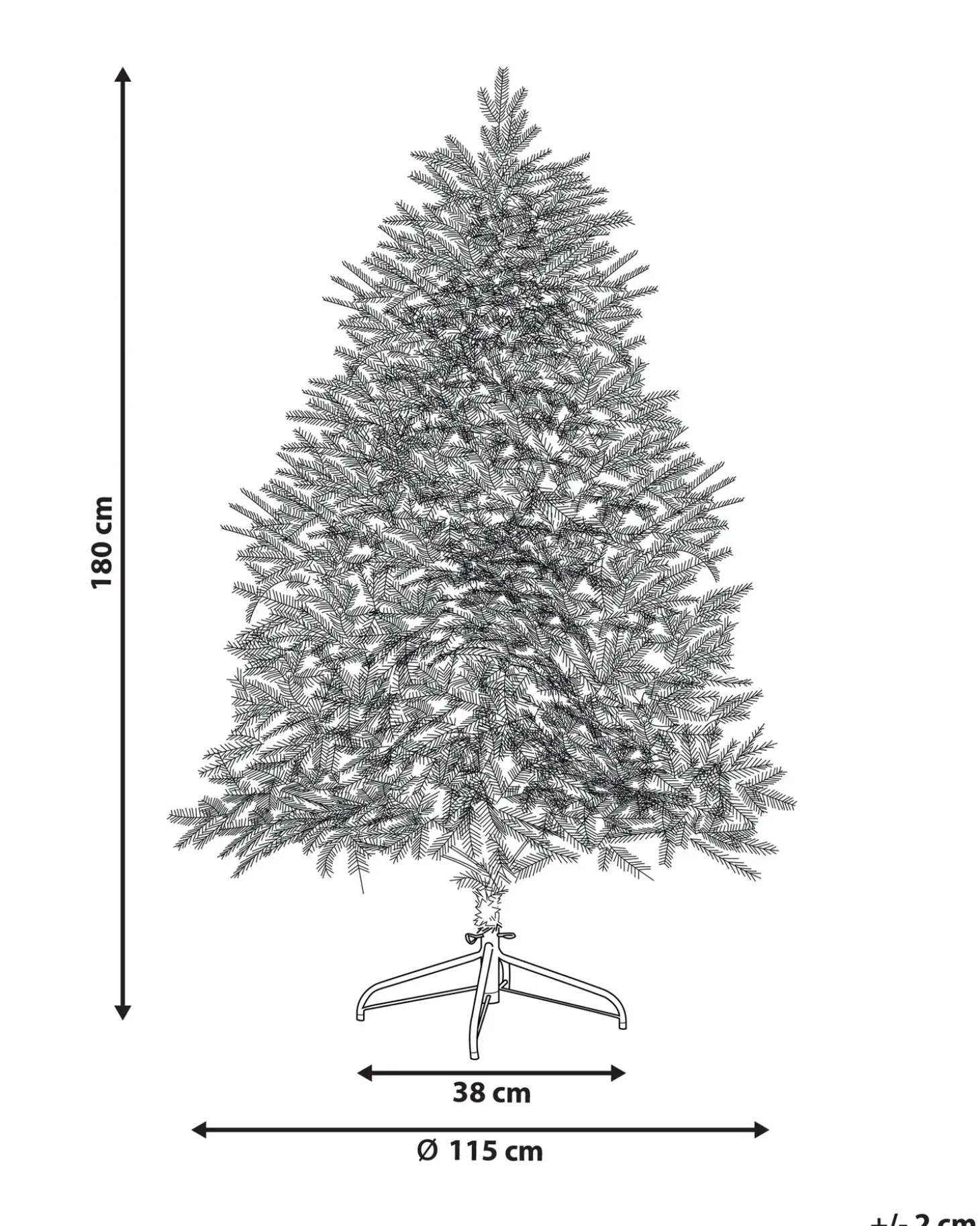 Sneklædt juletræ BRISCO 180 cm Hvid