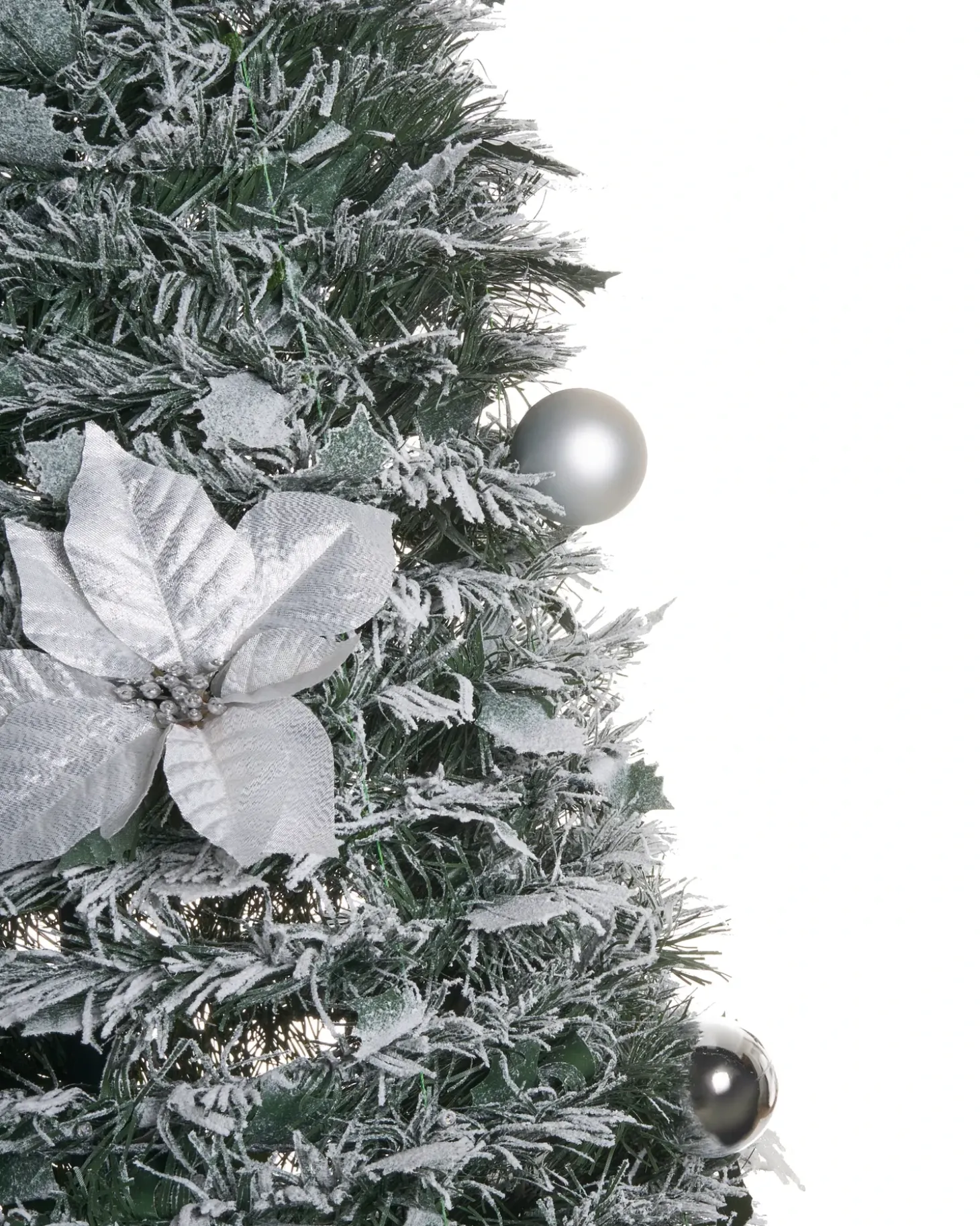 Sneklædt juletræ Foldbar LED FIRVANA 185 cm Hvid