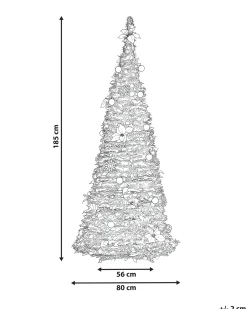Sneklædt juletræ Foldbar LED FIRVANA 185 cm Hvid