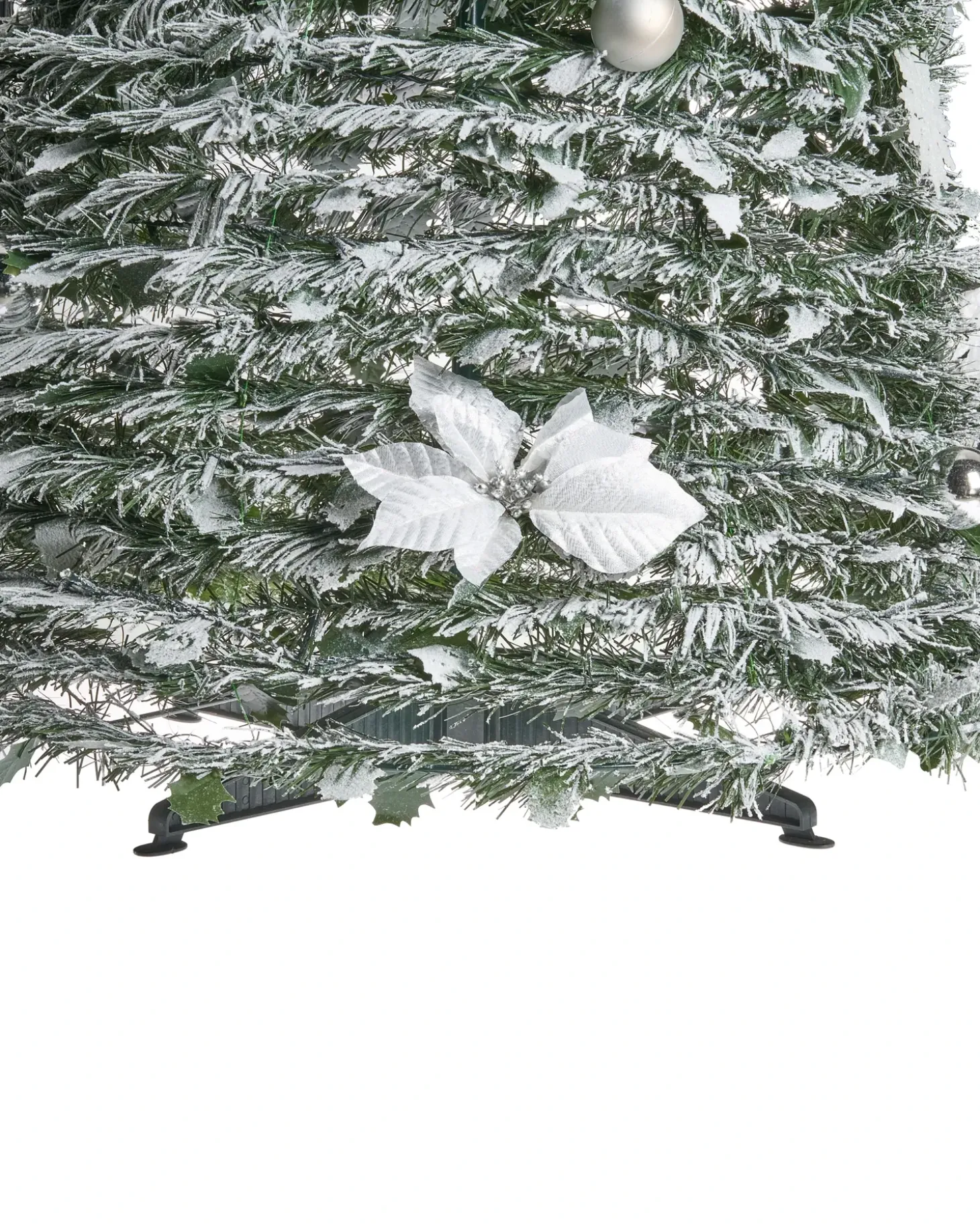 Sneklædt juletræ Foldbar LED FIRVANA 185 cm Hvid