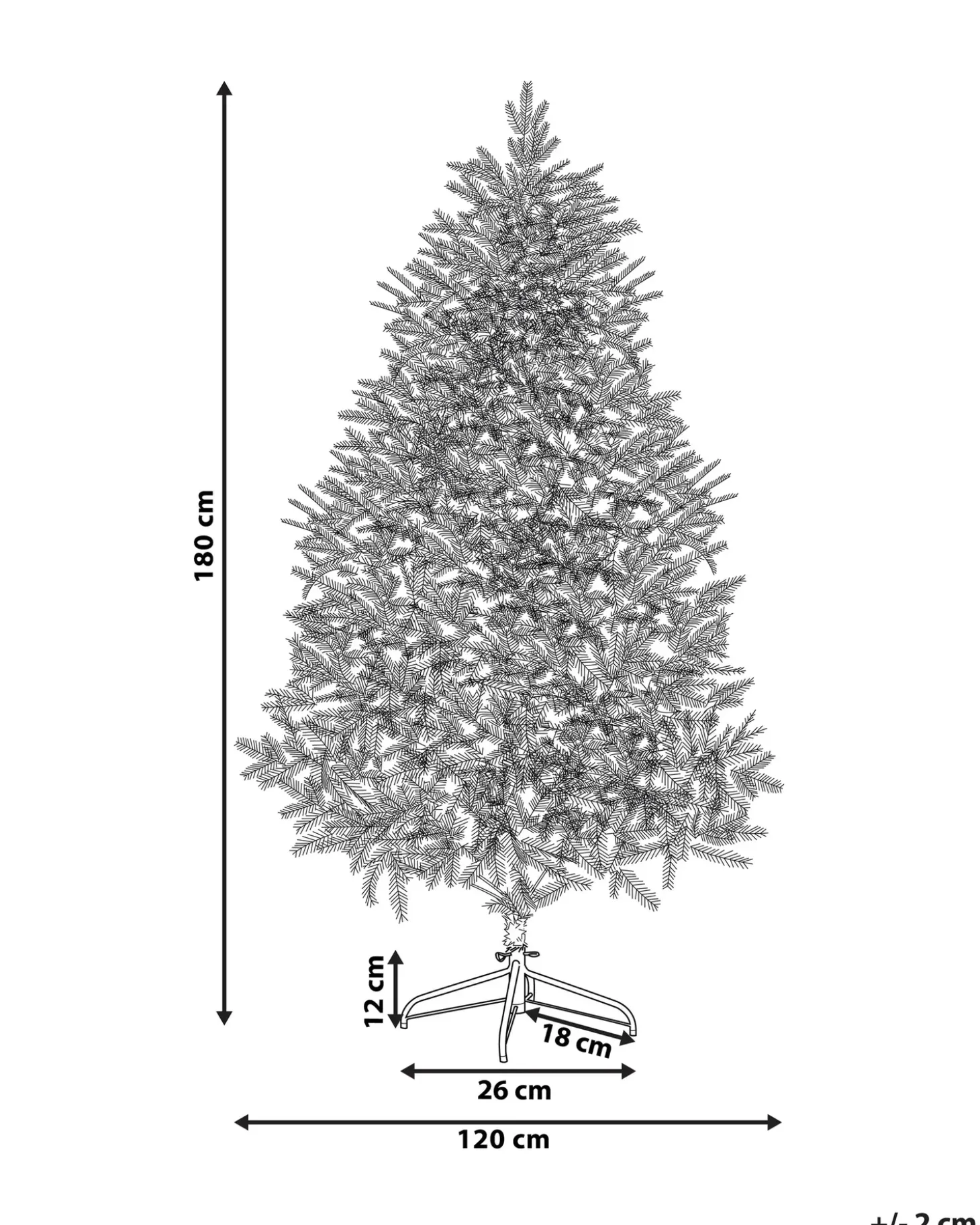Sneklædt juletræ FORAKER 180 cm Hvid