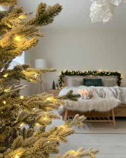 Sneklædt juletræ LED BRISCO 180 cm Hvid