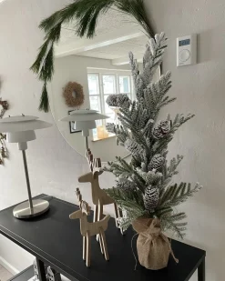 Sneklædt juletræ LED MALIGNE 90 cm Hvid