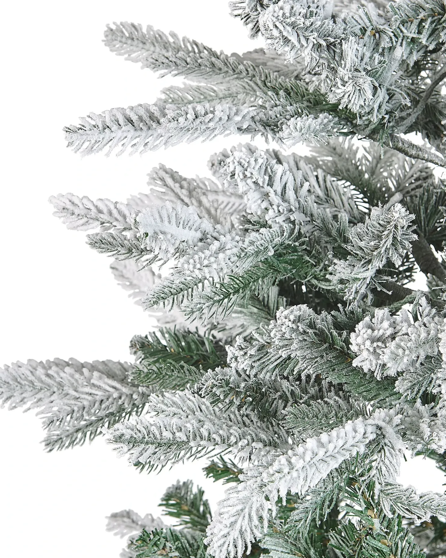 Sneklædt juletræ LED MIETTE 180 cm Hvid
