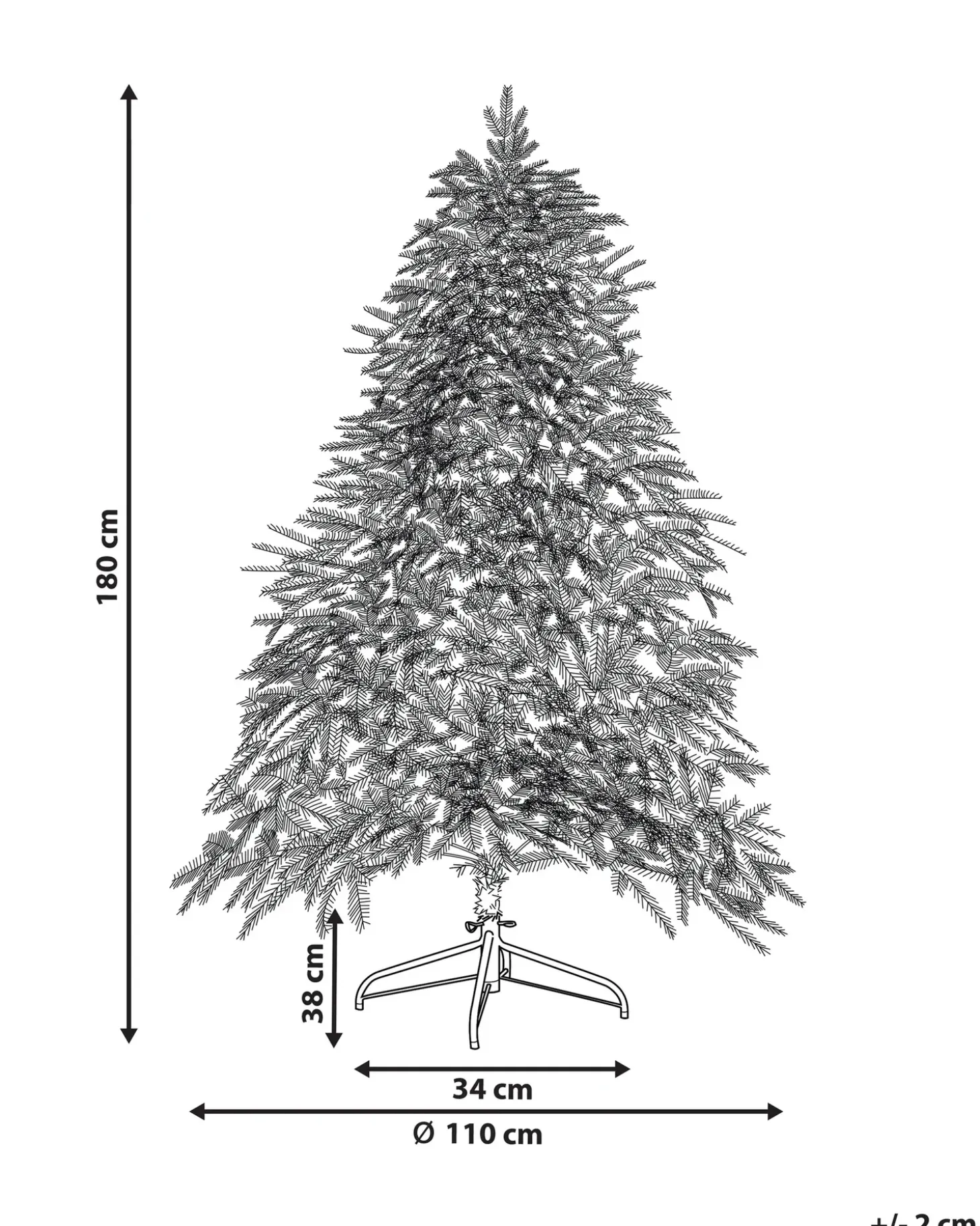 Sneklædt juletræ LED MIETTE 180 cm Hvid