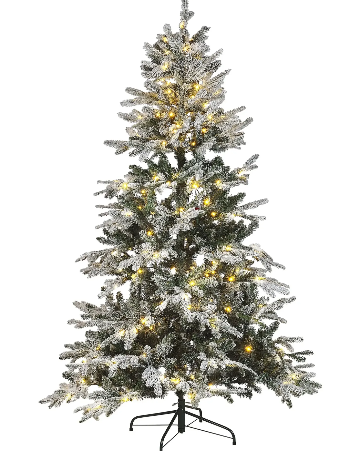 Sneklædt juletræ LED MIETTE 180 cm Hvid