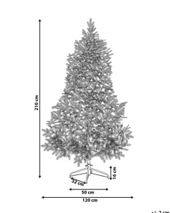 Sneklædt juletræ LED TATLOW 210 cm Grøn