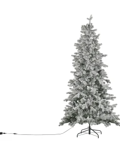 Sneklædt juletræ LED TATLOW 210 cm Grøn