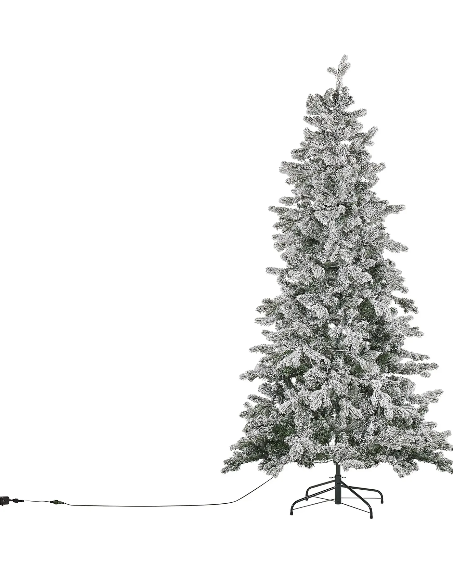 Sneklædt juletræ LED TATLOW 210 cm Grøn