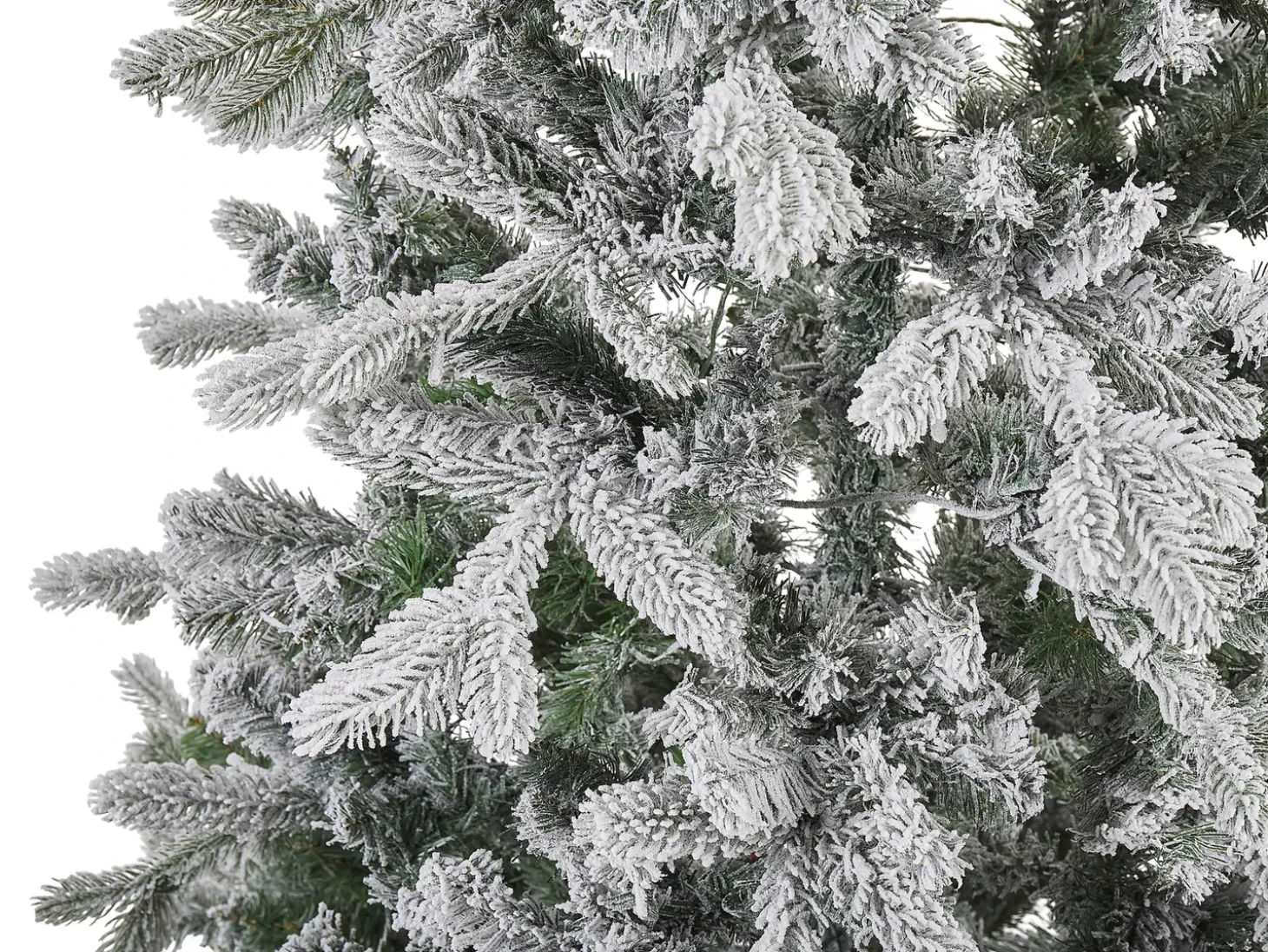 Sneklædt juletræ LED TATLOW 210 cm Grøn