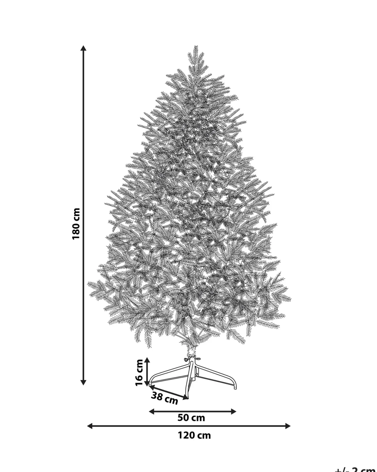 Sneklædt juletræ MASALA 180 cm Hvid