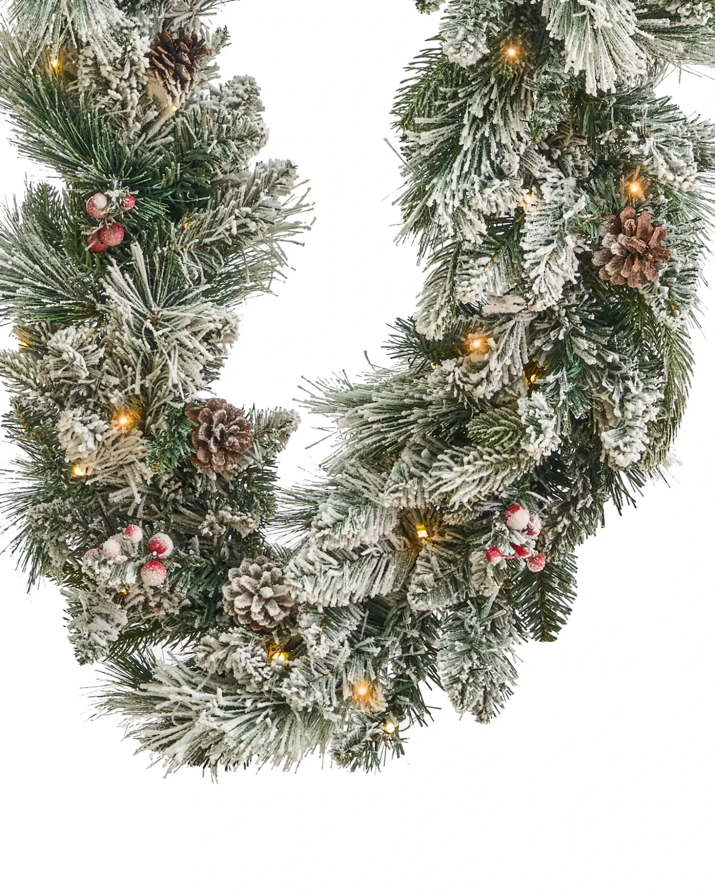 Sneklædt juleguirlande LED WHITEHORN 270 cm Hvid