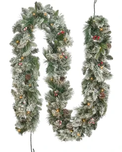 Sneklædt juleguirlande LED WHITEHORN 270 cm Hvid