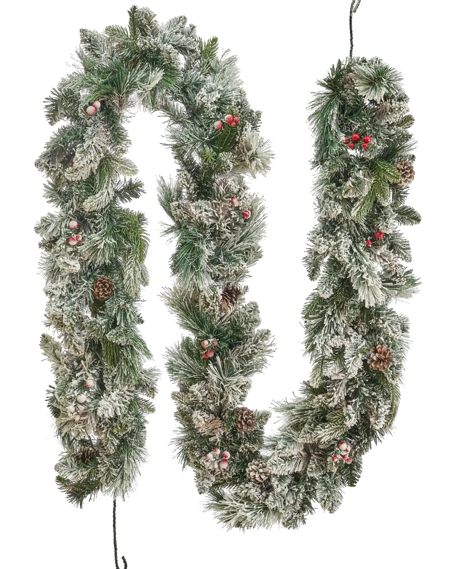 Sneklædt juleguirlande LED WHITEHORN 270 cm Hvid