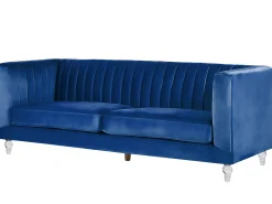 Sofa 3 personers ARVIKA Velour Navy Blå