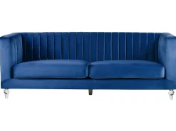 Sofa 3 personers ARVIKA Velour Navy Blå