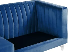 Sofa 3 personers ARVIKA Velour Navy Blå