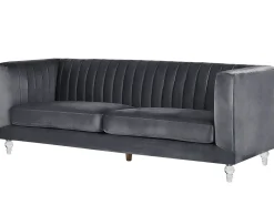 Sofa 3 personers ARVIKA Velour Mørkegrå