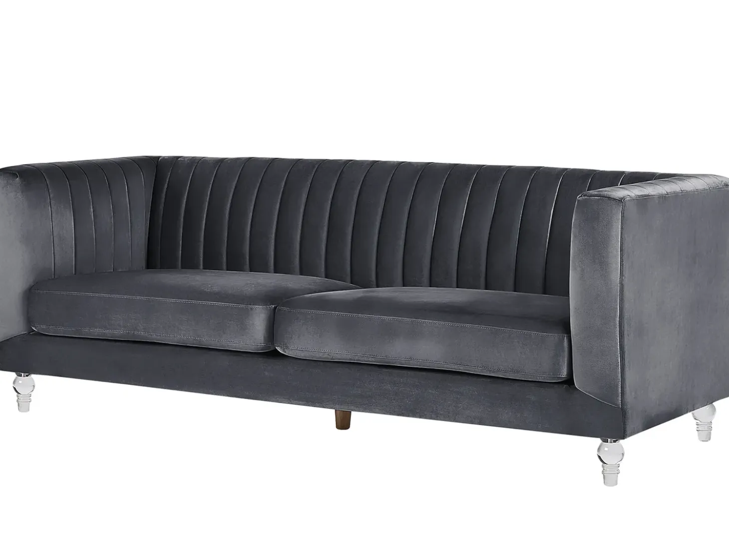 Sofa 3 personers ARVIKA Velour Mørkegrå