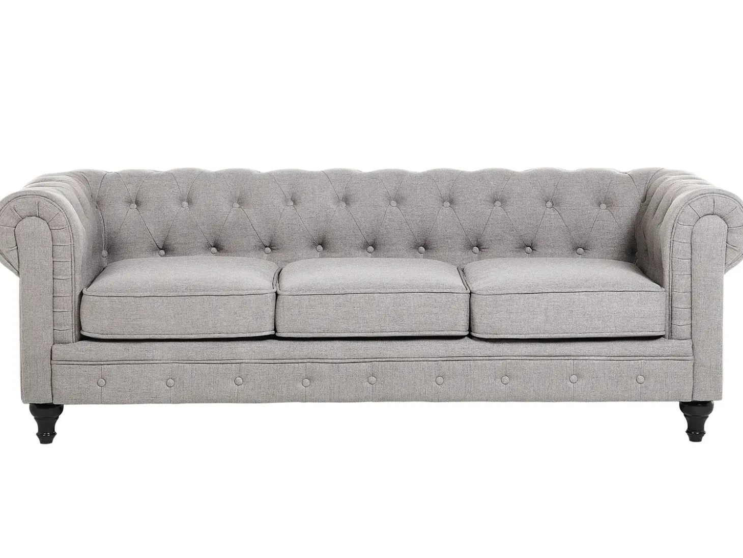 Sofa 3 personers CHESTERFIELD Lysegrå