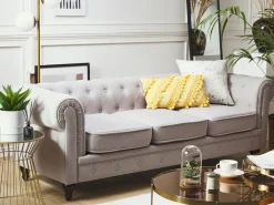Sofa 3 personers CHESTERFIELD Lysegrå