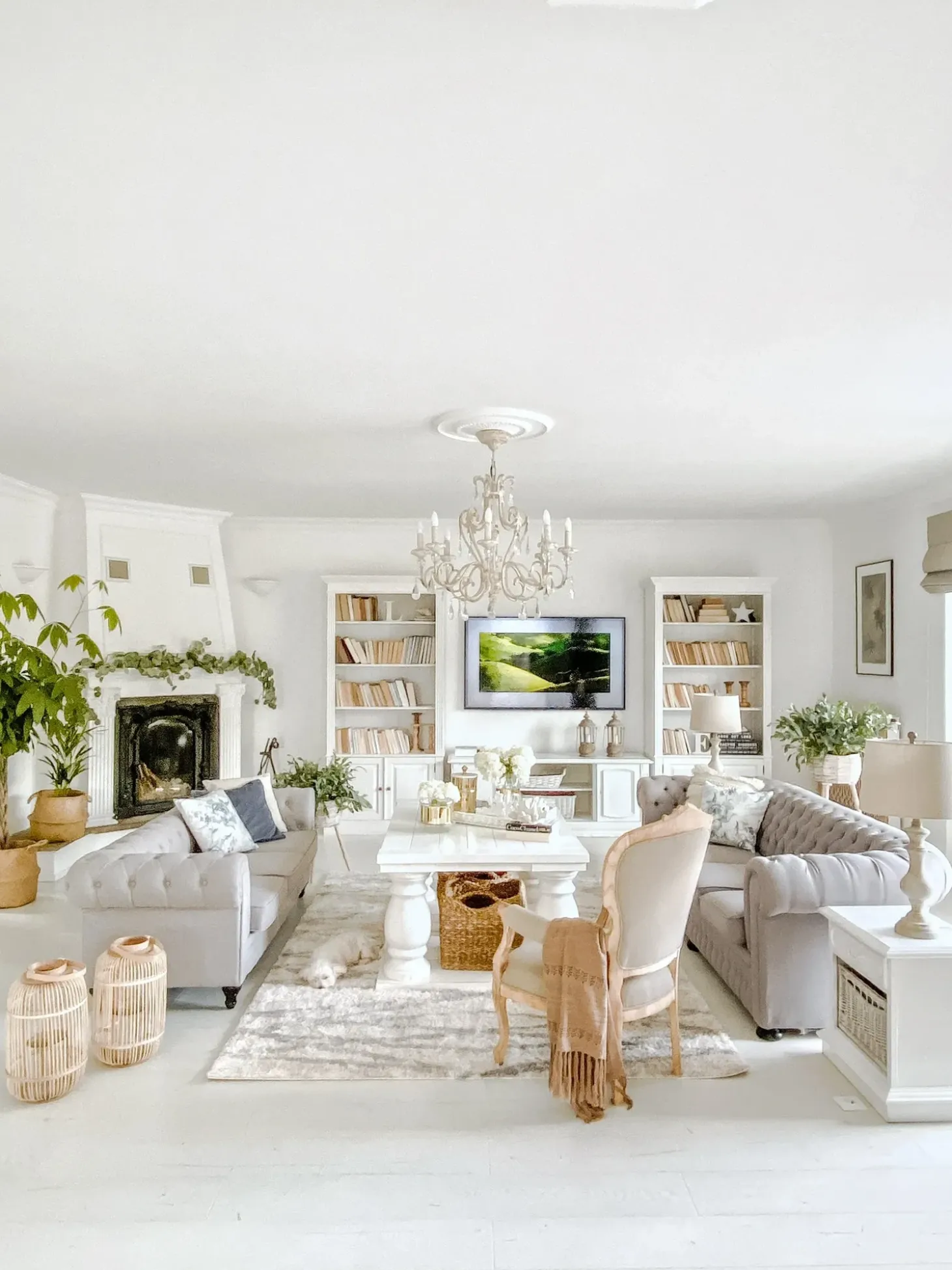 Sofa 3 personers CHESTERFIELD Lysegrå