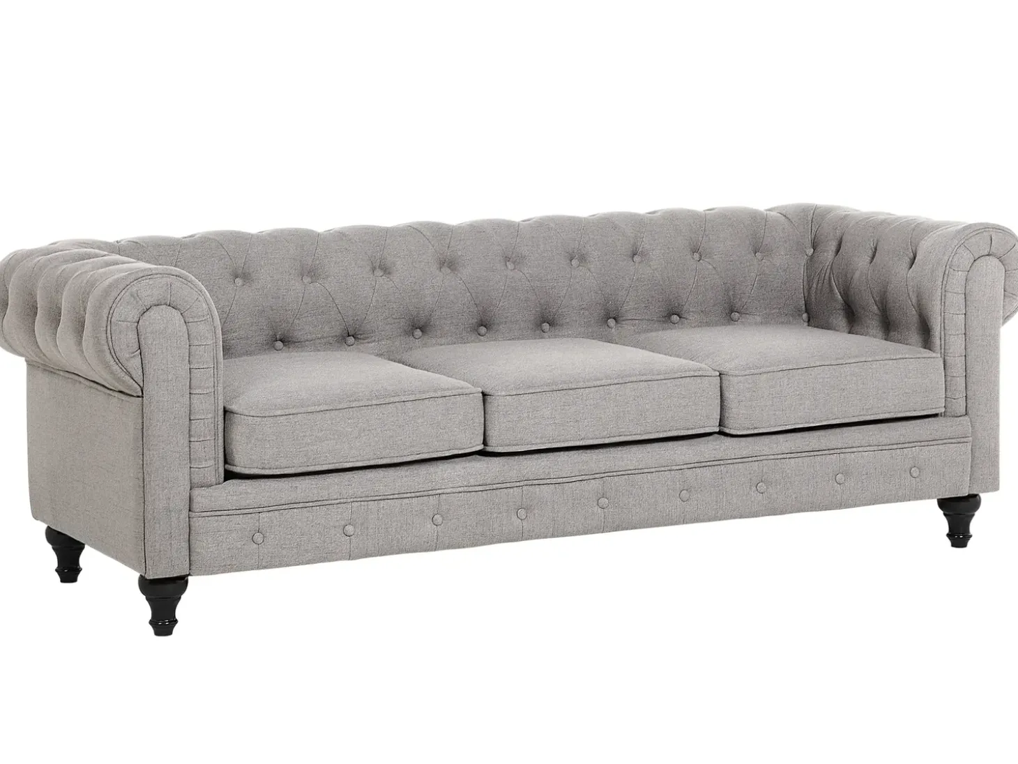 Sofa 3 personers CHESTERFIELD Lysegrå