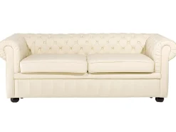 Sofa 3 personers CHESTERFIELD Ægte læder Lys Beige