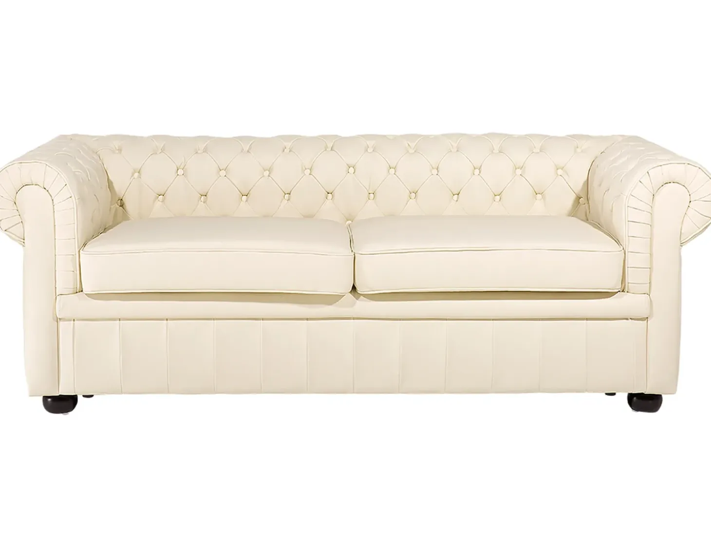 Sofa 3 personers CHESTERFIELD Ægte læder Lys Beige