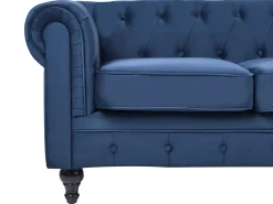 Sofa 3 personers CHESTERFIELD Velour Navy Blå