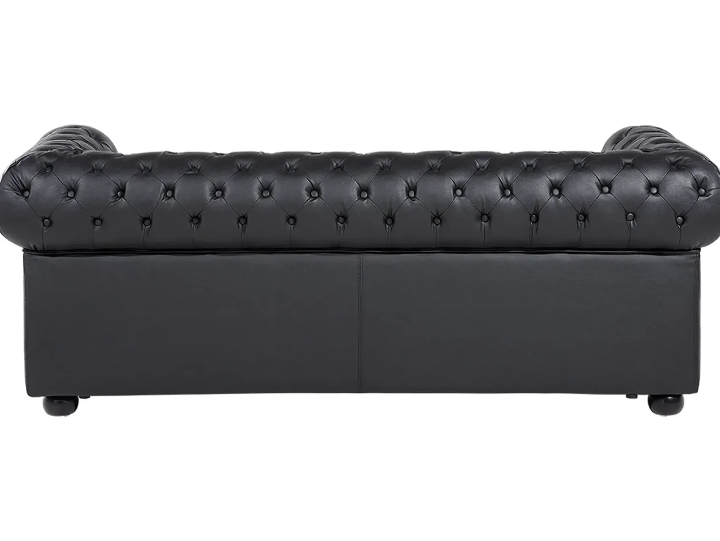 Sofa 3 personers CHESTERFIELD Ægte læder Sort