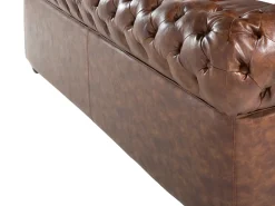 Sofa 3 personers CHESTERFIELD Kunstlæder Guldbrun