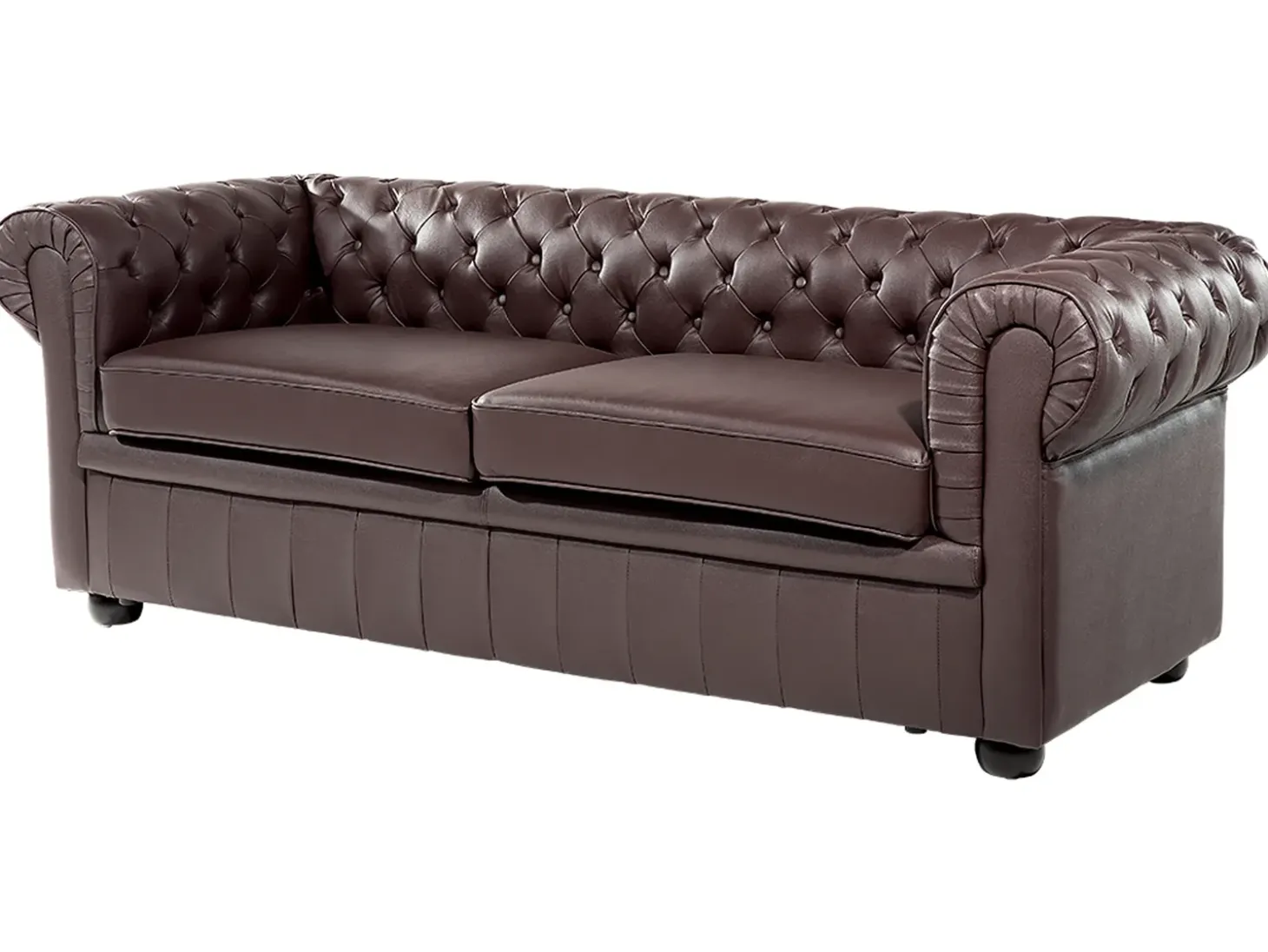 Sofa 3 personers CHESTERFIELD Ægte læder Brun