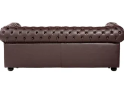Sofa 3 personers CHESTERFIELD Ægte læder Brun