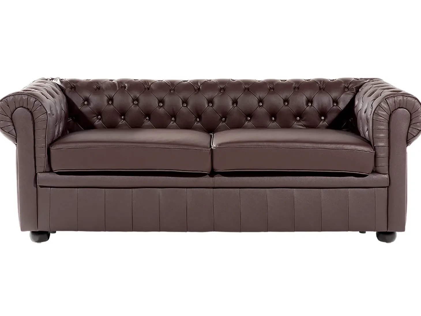 Sofa 3 personers CHESTERFIELD Ægte læder Brun